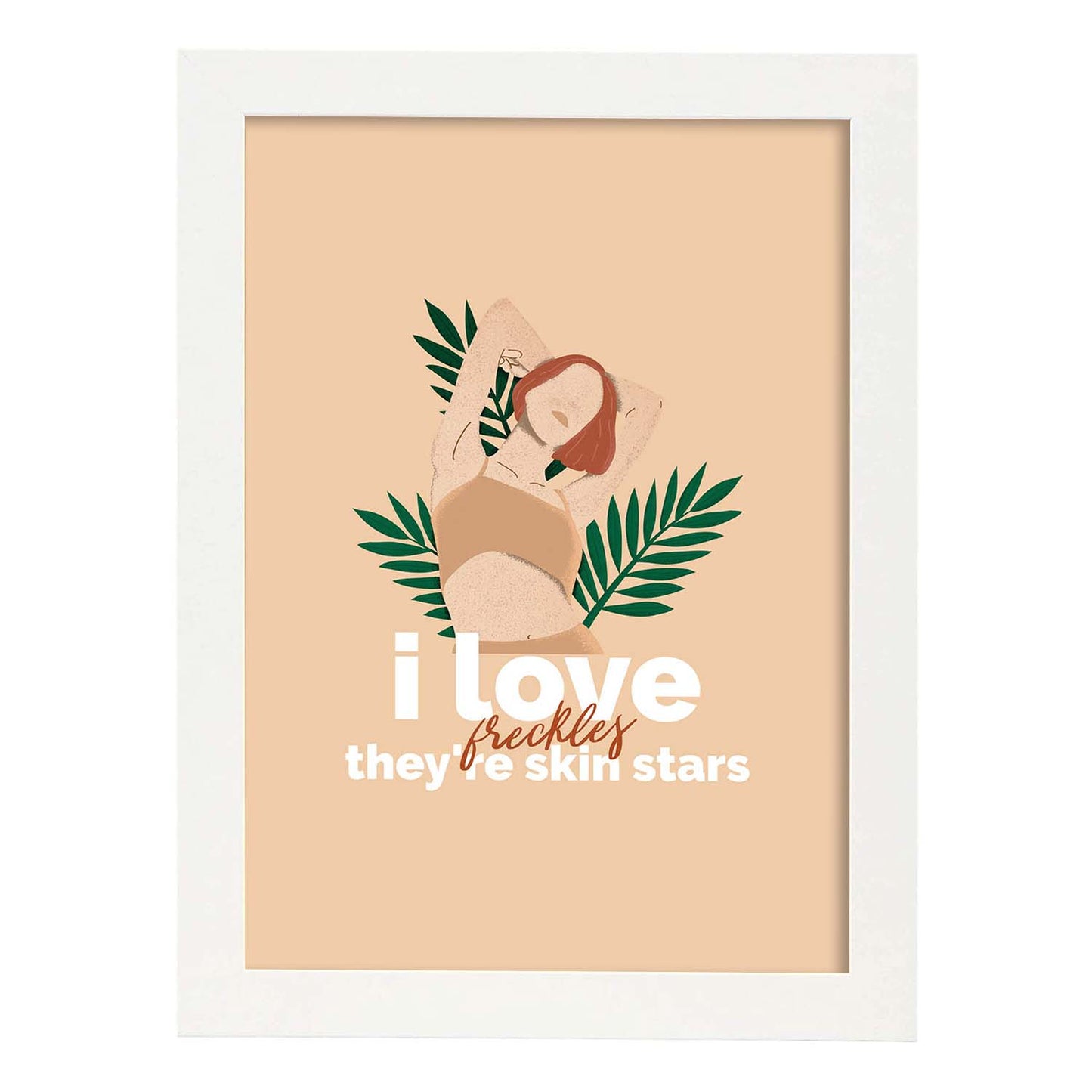Lámina Pecas. Pósters con ilustraciones sobre el amor propio y la aceptación.-Artwork-Nacnic-A3-Marco Blanco-Nacnic Estudio SL