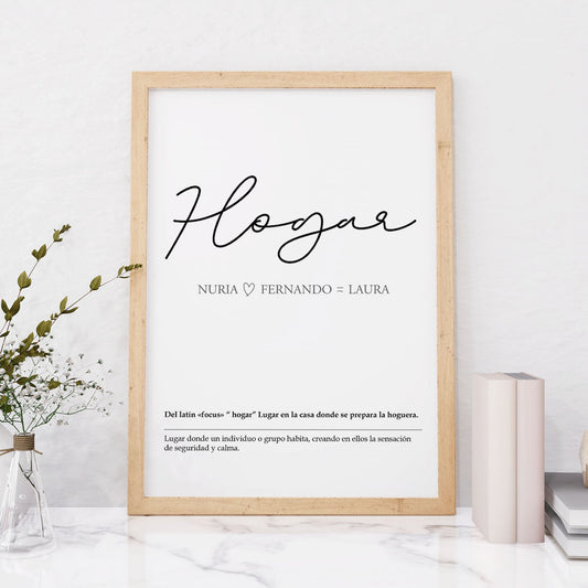 Lámina Personalizada de Hogar en Familia con Nombres