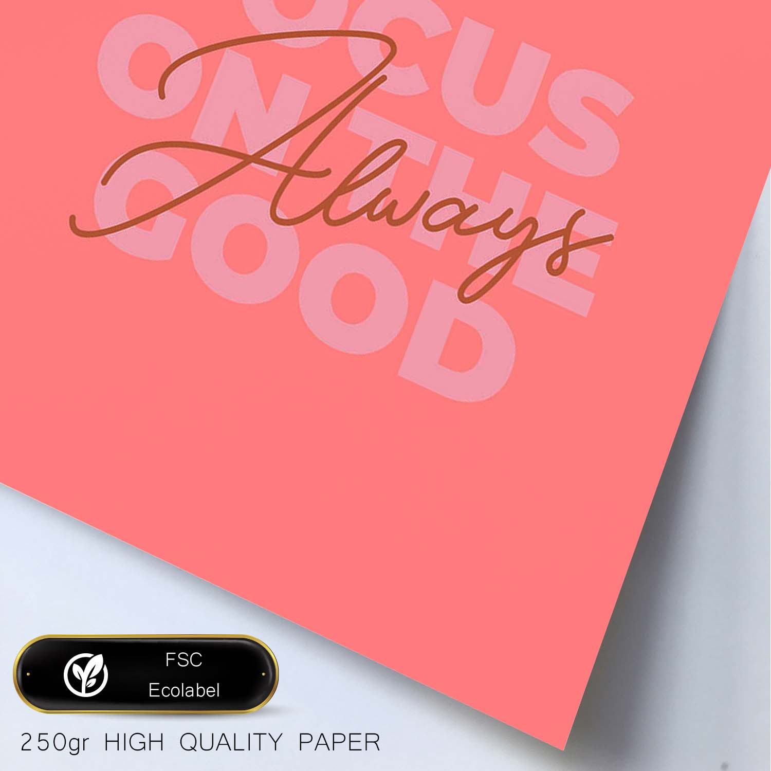 Lámina Piensa en lo bueno. Pósters con mensajes positivos sobre el amor propio.-Artwork-Nacnic-Nacnic Estudio SL