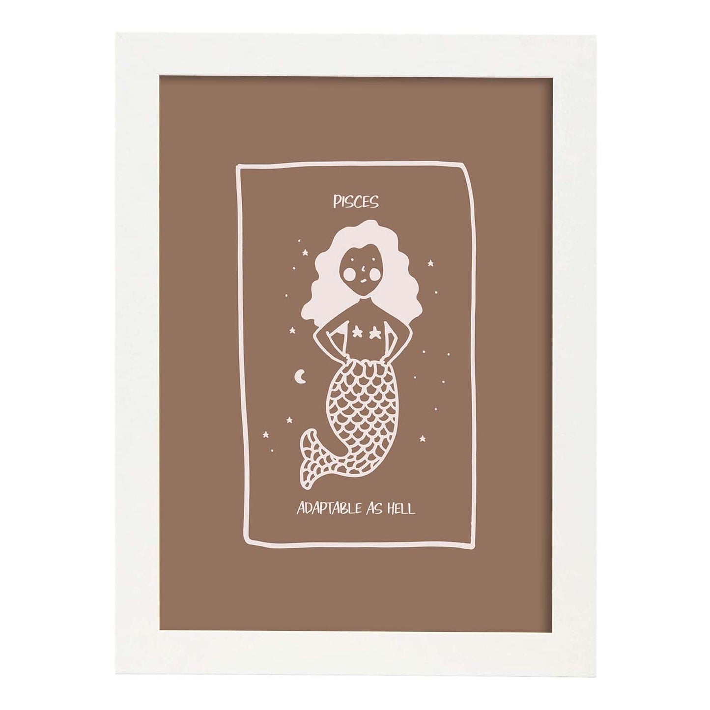 Lámina Piscis. Pósters con ilustraciones femeninas de los signos del zodíaco.-Artwork-Nacnic-A3-Marco Blanco-Nacnic Estudio SL