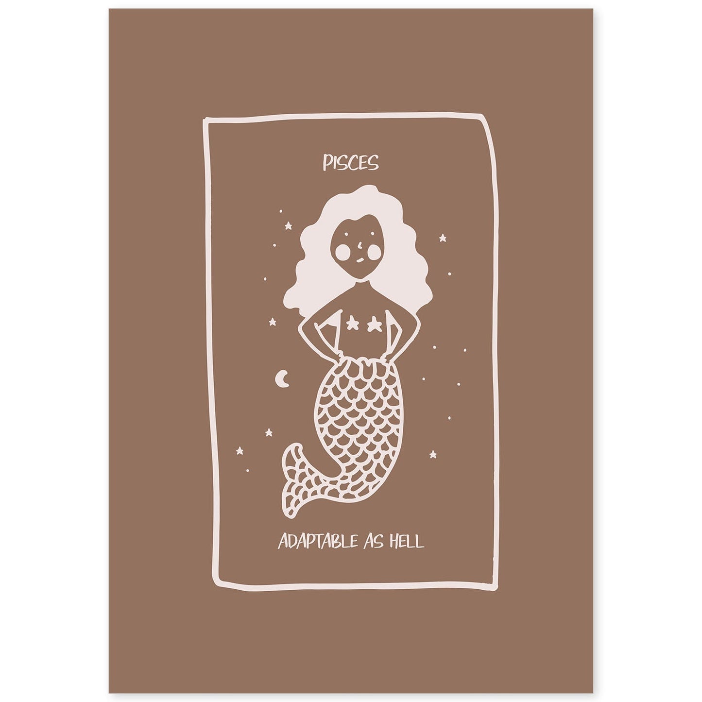 Lámina Piscis. Pósters con ilustraciones femeninas de los signos del zodíaco.-Artwork-Nacnic-A4-Sin marco-Nacnic Estudio SL