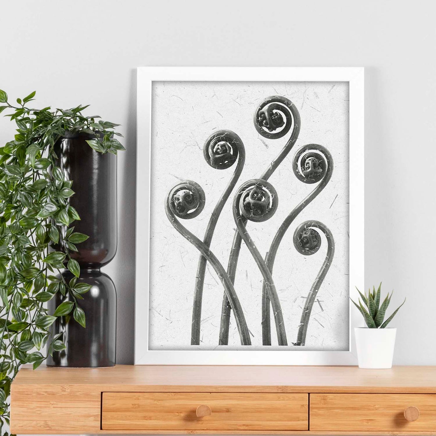 Lámina Planta blanco y negro 04. Pósters con ilustraciones de flores y plantas en tonos grises.-Artwork-Nacnic-Nacnic Estudio SL