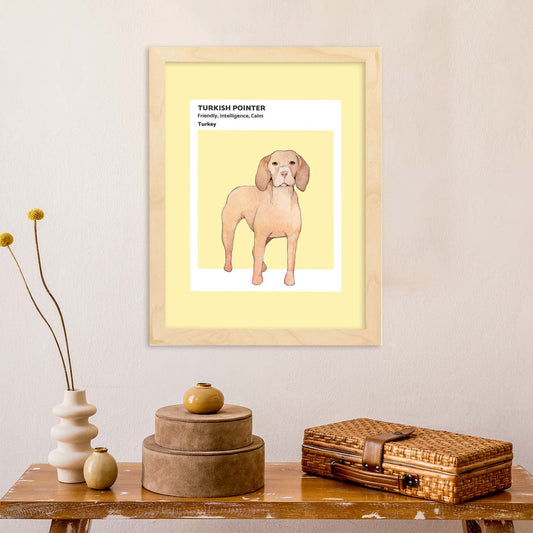 Lámina Pointer turco. Pósters con ilustraciones de razas de perro en tonos cálidos y pastel.-Artwork-Nacnic-Nacnic Estudio SL