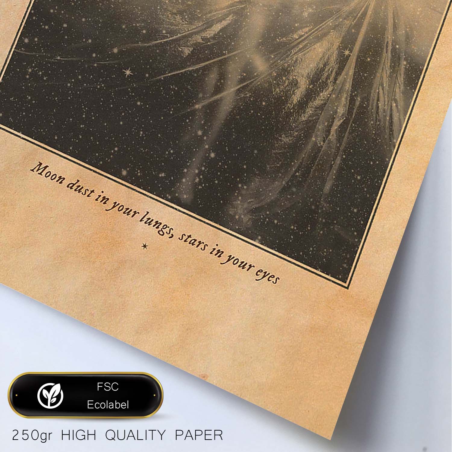 Lámina Polvo lunar. Pósters con ilustraciones de mujeres místicas y espiritualidad en estilo vintage.-Artwork-Nacnic-Nacnic Estudio SL