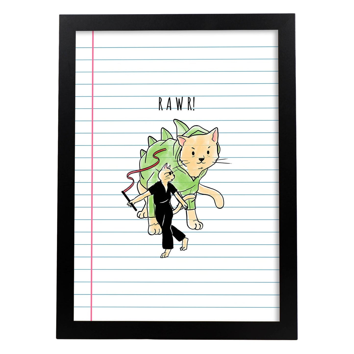 Lámina Rawr. Pósters con originales y divertidas referencias al cine.-Artwork-Nacnic-A3-Marco Negro-Nacnic Estudio SL