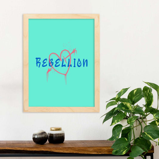 Lámina Rebelión. Pósters con ilustraciones minimalistas y coloridas de graffiti.-Artwork-Nacnic-Nacnic Estudio SL