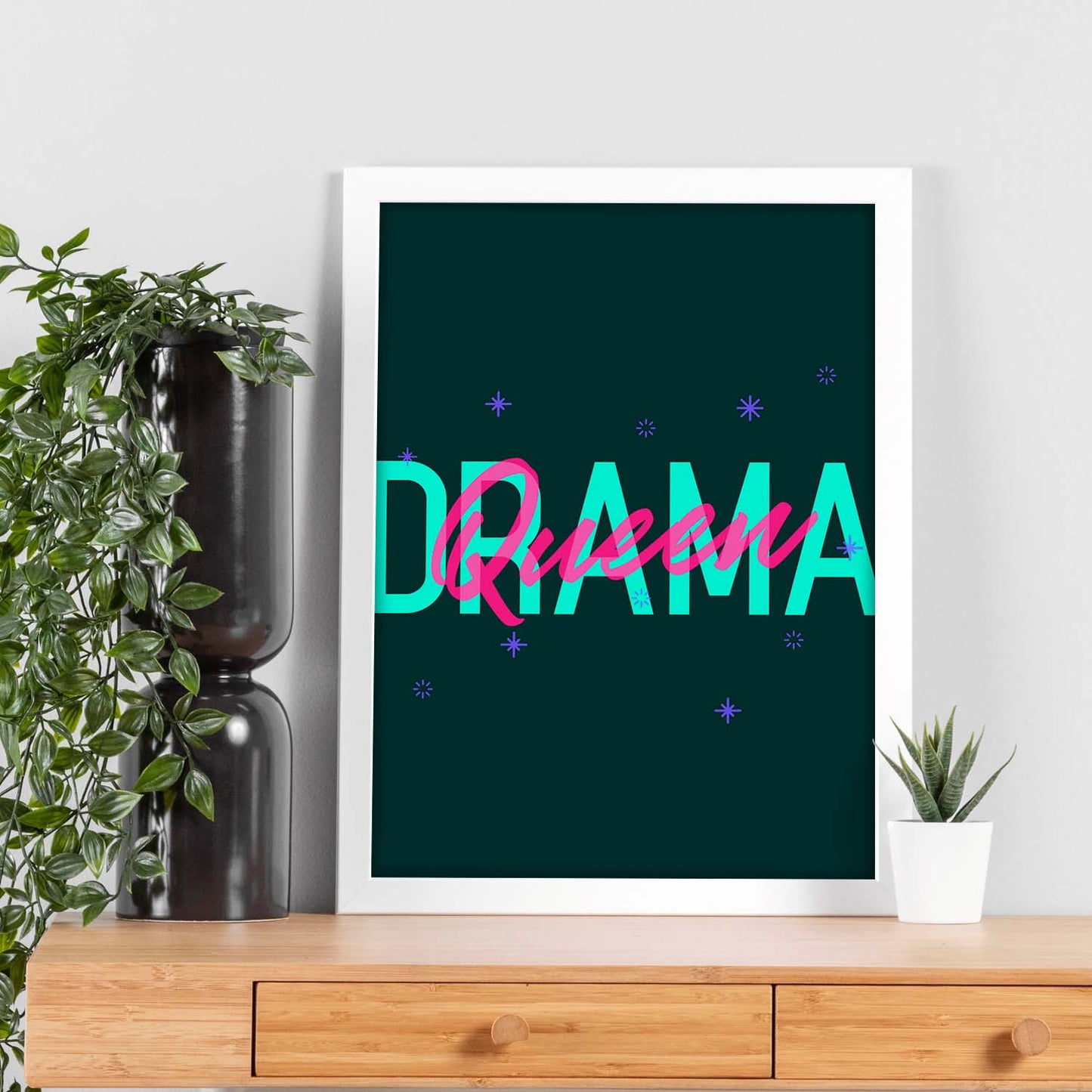 Lámina Reina del drama. Pósters con diseño de rótulo y mensajes motivacionales para el día a día.-Artwork-Nacnic-Nacnic Estudio SL