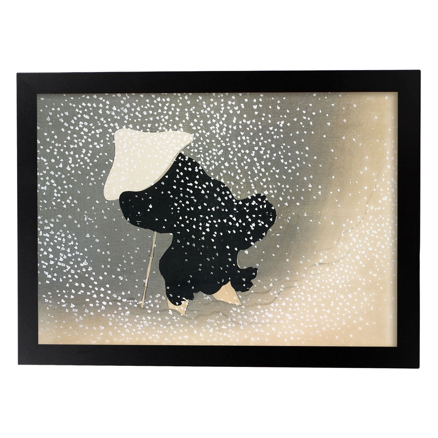 Lámina Rinpa 03. Pósters con llamativas ilustraciones Rinpa del artista japonés Kamisaka Sekka.-Artwork-Nacnic-A3-Marco Negro-Nacnic Estudio SL