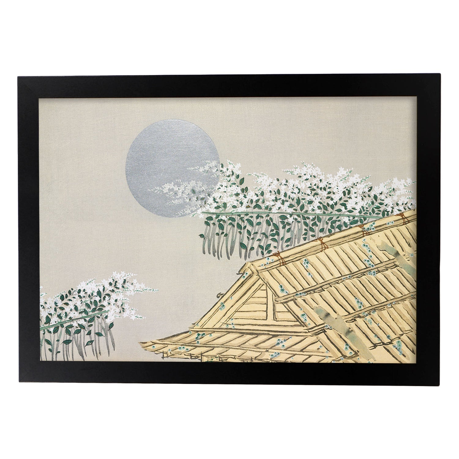 Lámina Rinpa 06. Pósters con llamativas ilustraciones Rinpa del artista japonés Kamisaka Sekka.-Artwork-Nacnic-A3-Marco Negro-Nacnic Estudio SL