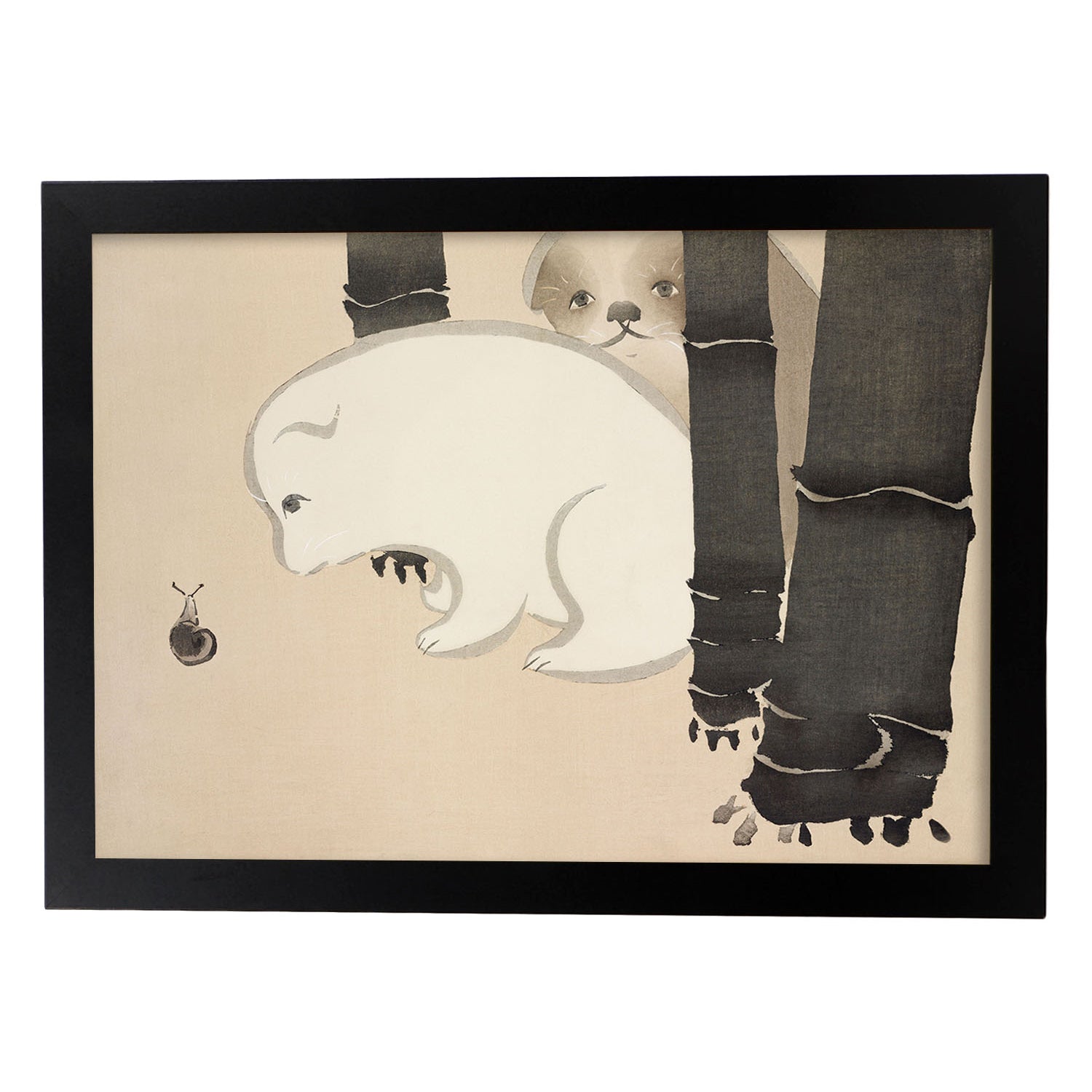 Lámina Rinpa 08. Pósters con llamativas ilustraciones Rinpa del artista japonés Kamisaka Sekka.-Artwork-Nacnic-A3-Marco Negro-Nacnic Estudio SL