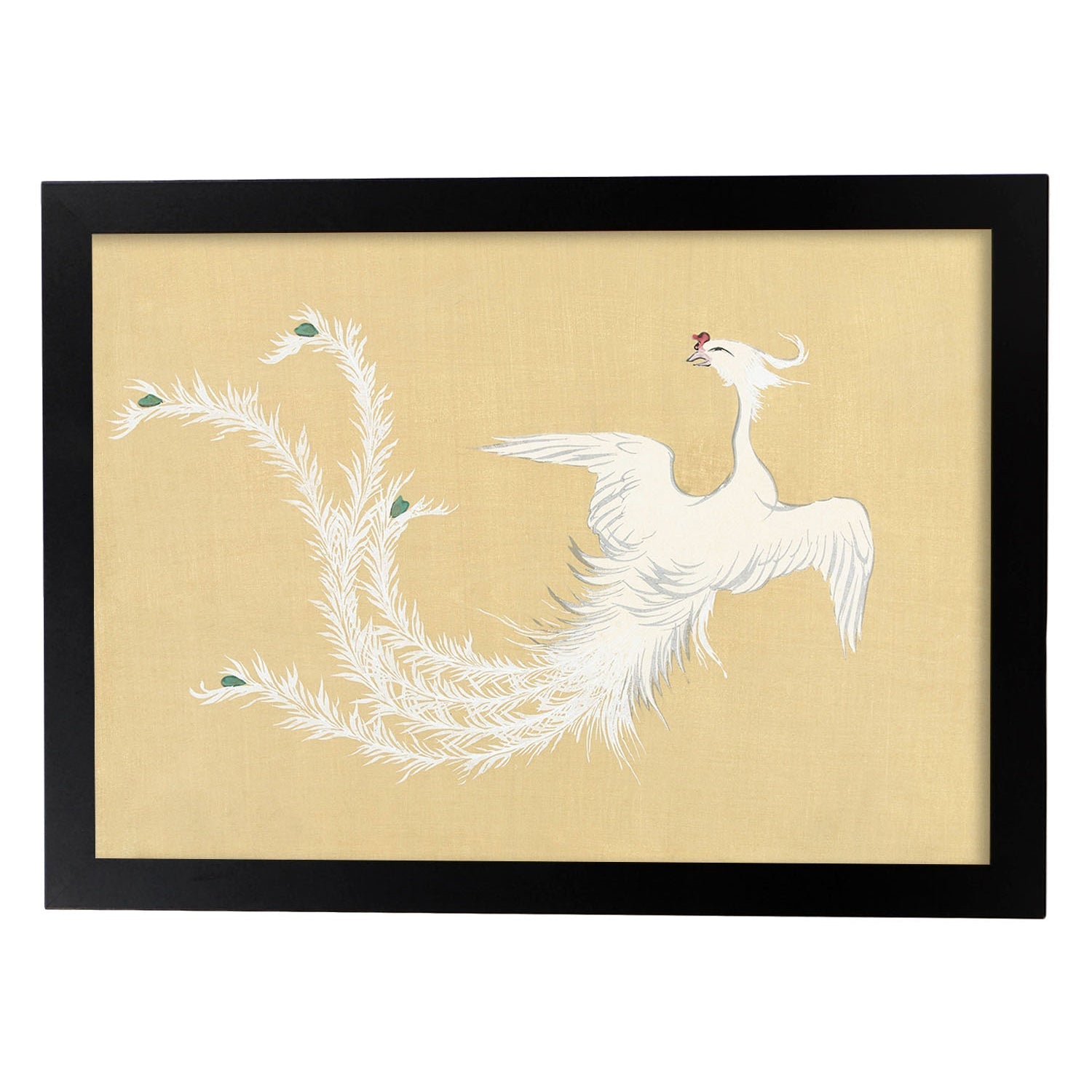 Lámina Rinpa 12. Pósters con llamativas ilustraciones Rinpa del artista japonés Kamisaka Sekka.-Artwork-Nacnic-A4-Marco Negro-Nacnic Estudio SL