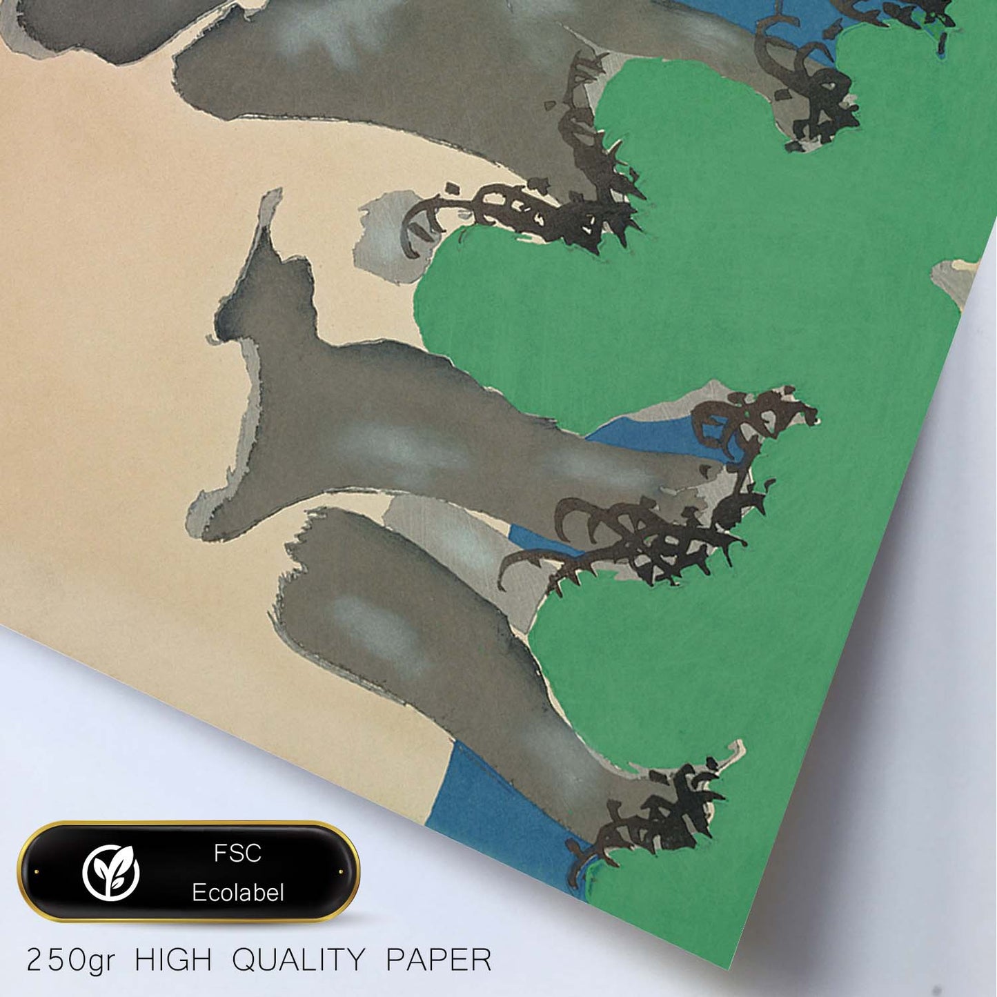 Lámina Rinpa 15. Pósters con llamativas ilustraciones Rinpa del artista japonés Kamisaka Sekka.-Artwork-Nacnic-Nacnic Estudio SL