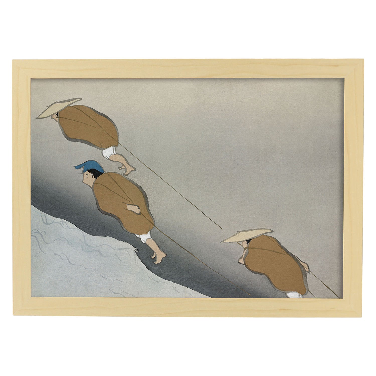 Lámina Rinpa 19. Pósters con llamativas ilustraciones Rinpa del artista japonés Kamisaka Sekka.-Artwork-Nacnic-A3-Marco Madera clara-Nacnic Estudio SL