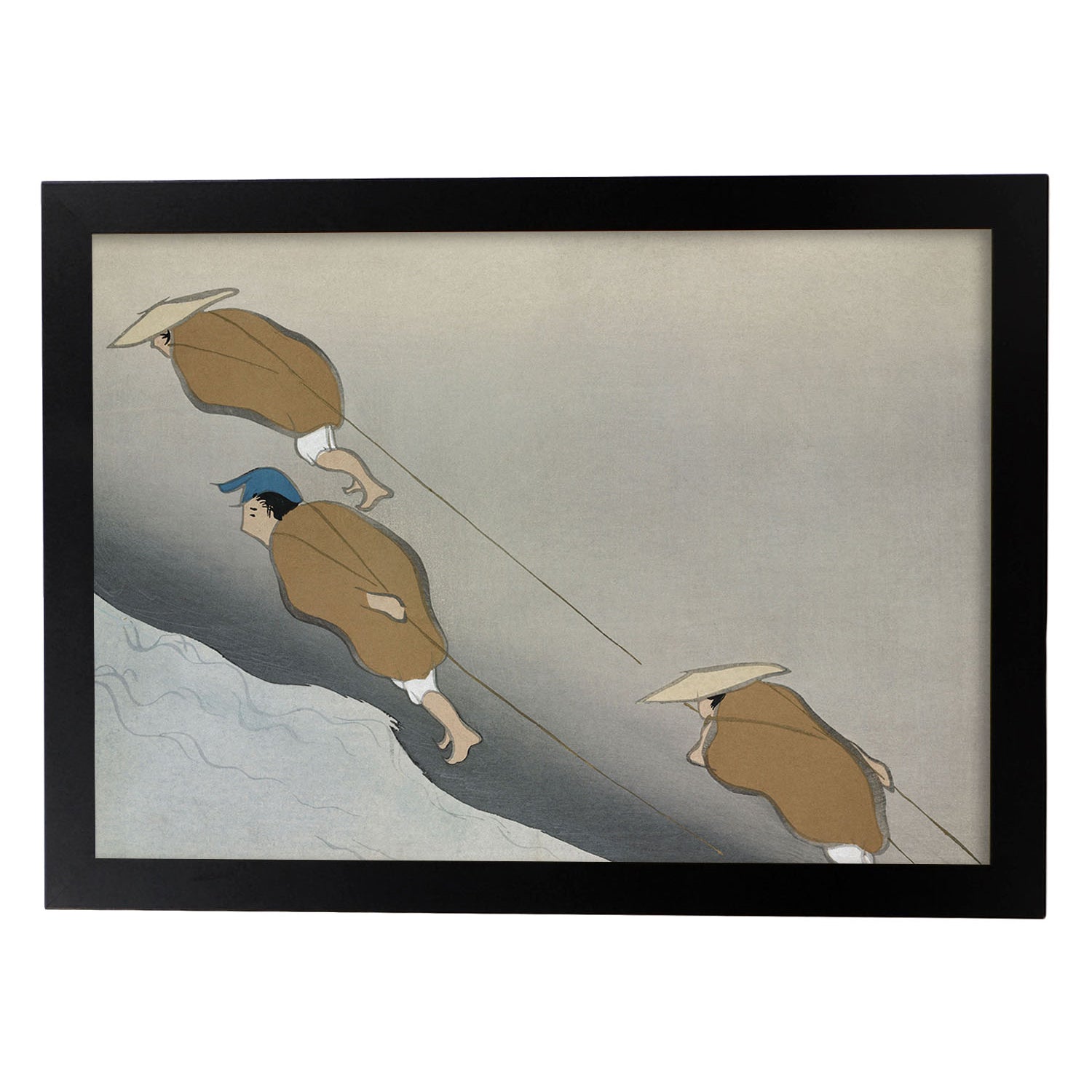 Lámina Rinpa 19. Pósters con llamativas ilustraciones Rinpa del artista japonés Kamisaka Sekka.-Artwork-Nacnic-A4-Marco Negro-Nacnic Estudio SL