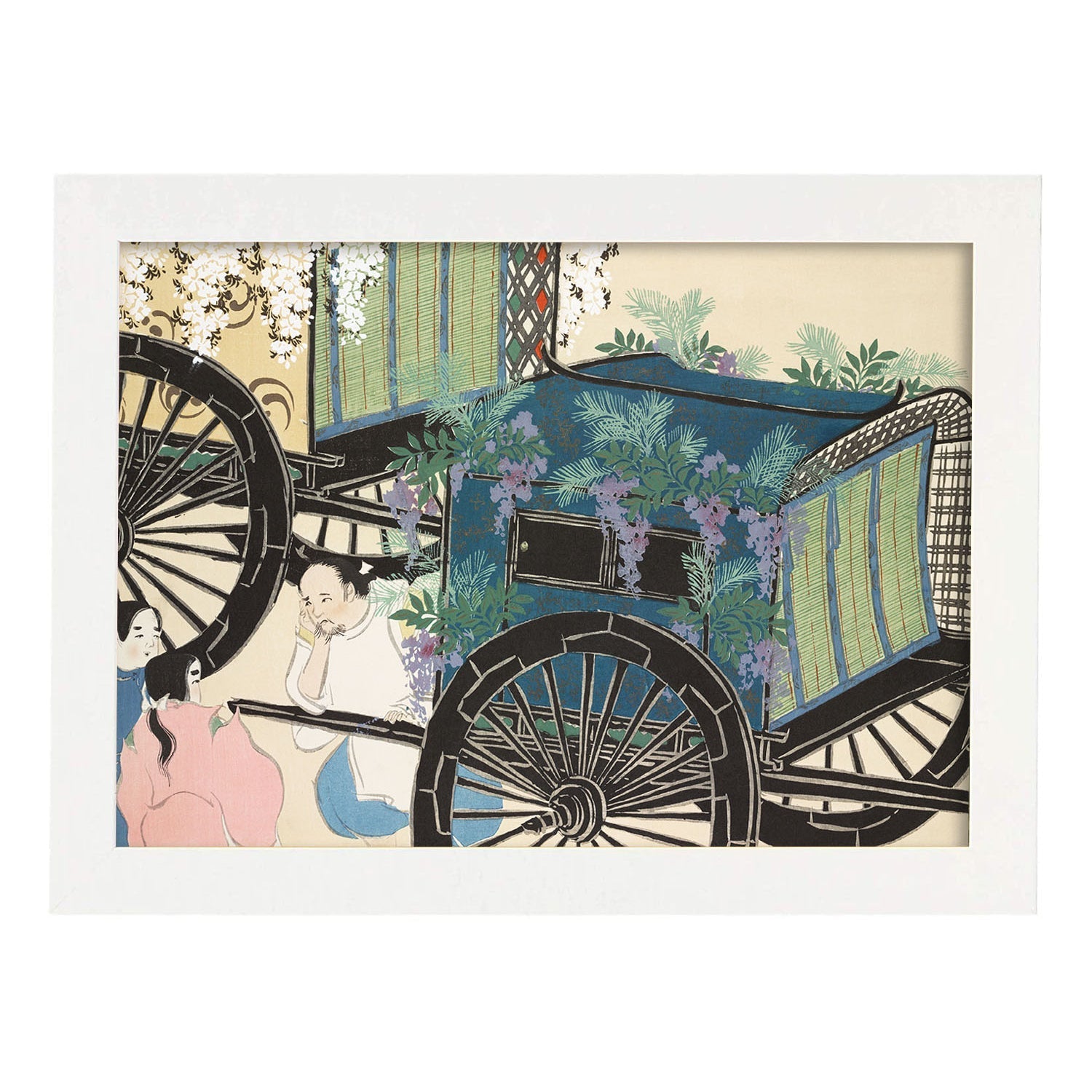 Lámina Rinpa 23. Pósters con llamativas ilustraciones Rinpa del artista japonés Kamisaka Sekka.-Artwork-Nacnic-A3-Marco Blanco-Nacnic Estudio SL