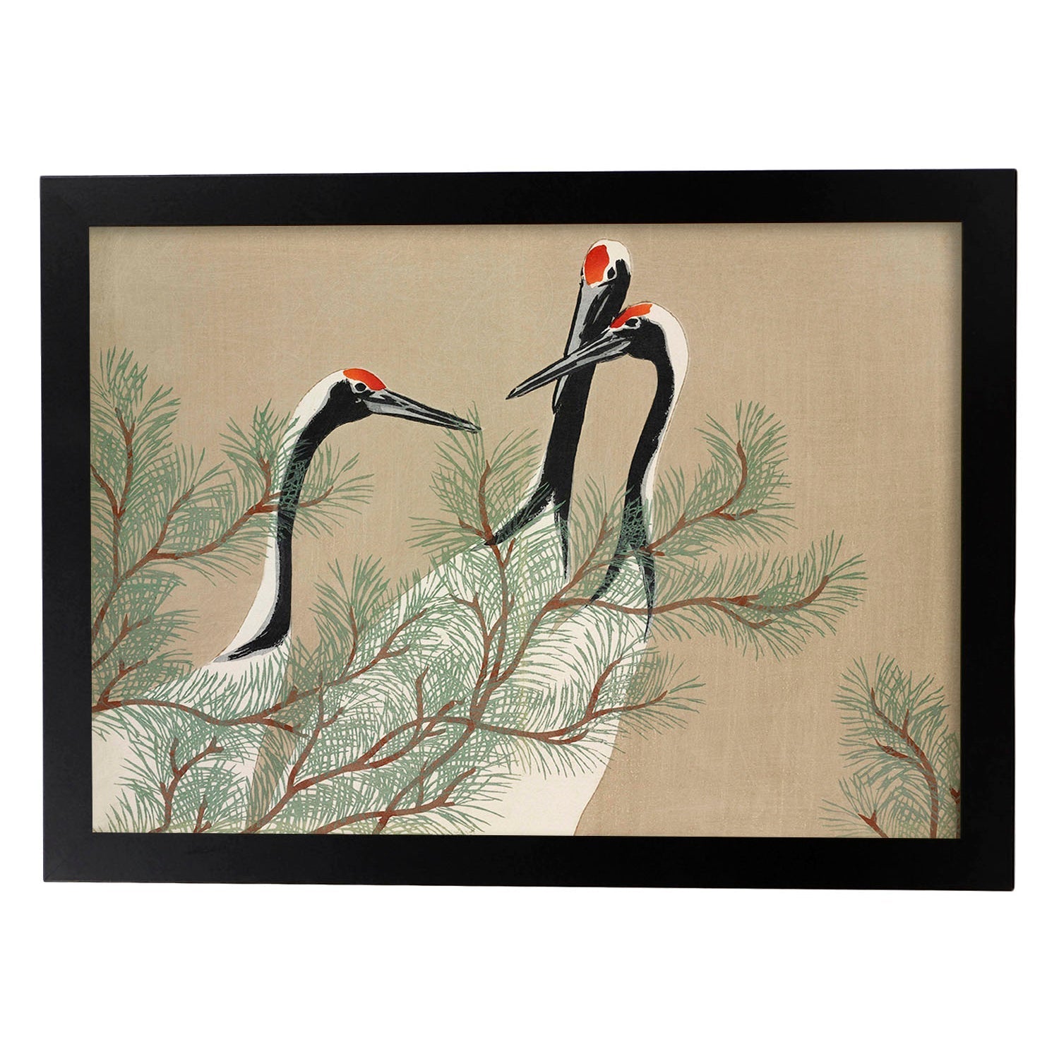 Lámina Rinpa 29. Pósters con llamativas ilustraciones Rinpa del artista japonés Kamisaka Sekka.-Artwork-Nacnic-A3-Marco Negro-Nacnic Estudio SL