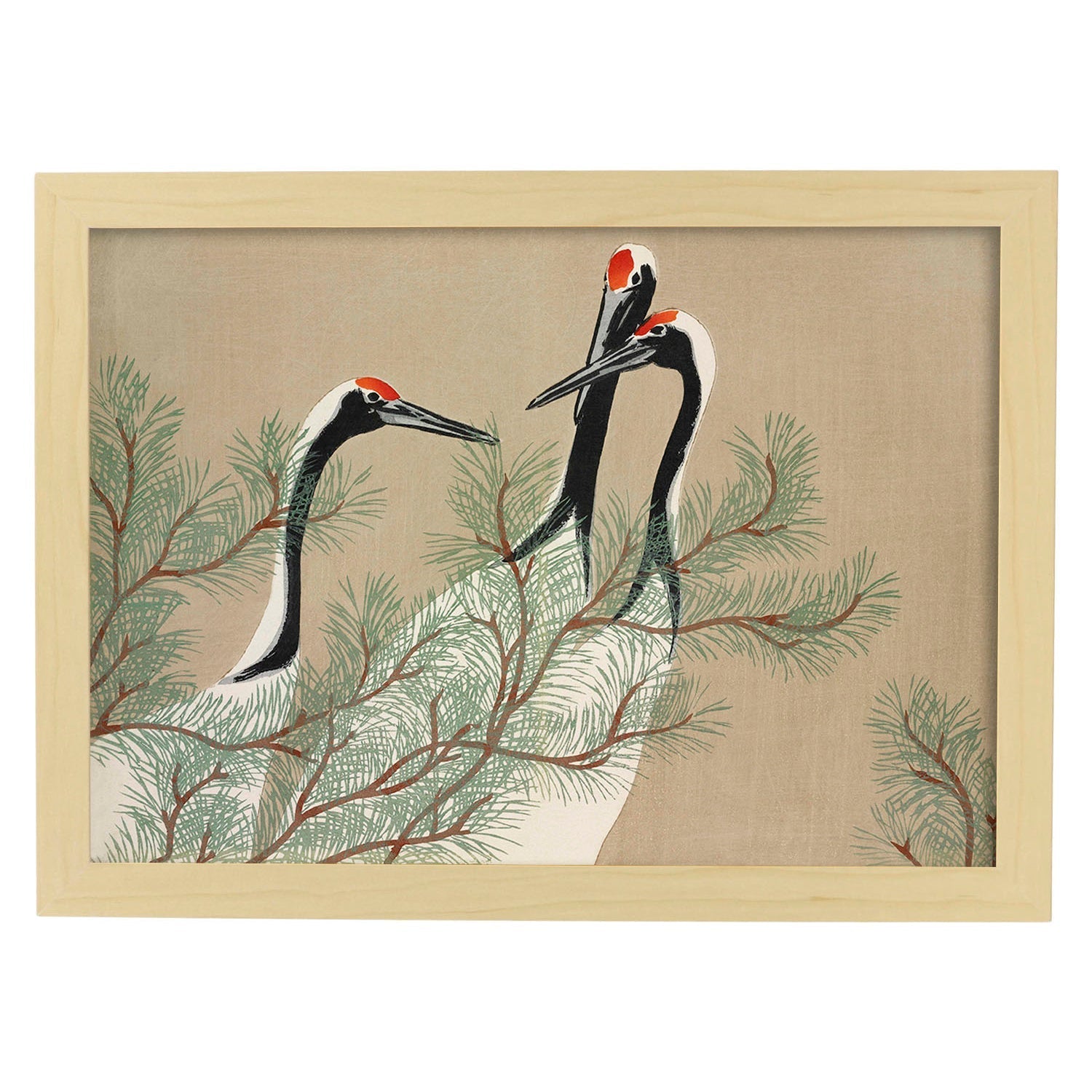 Lámina Rinpa 29. Pósters con llamativas ilustraciones Rinpa del artista japonés Kamisaka Sekka.-Artwork-Nacnic-A4-Marco Madera clara-Nacnic Estudio SL