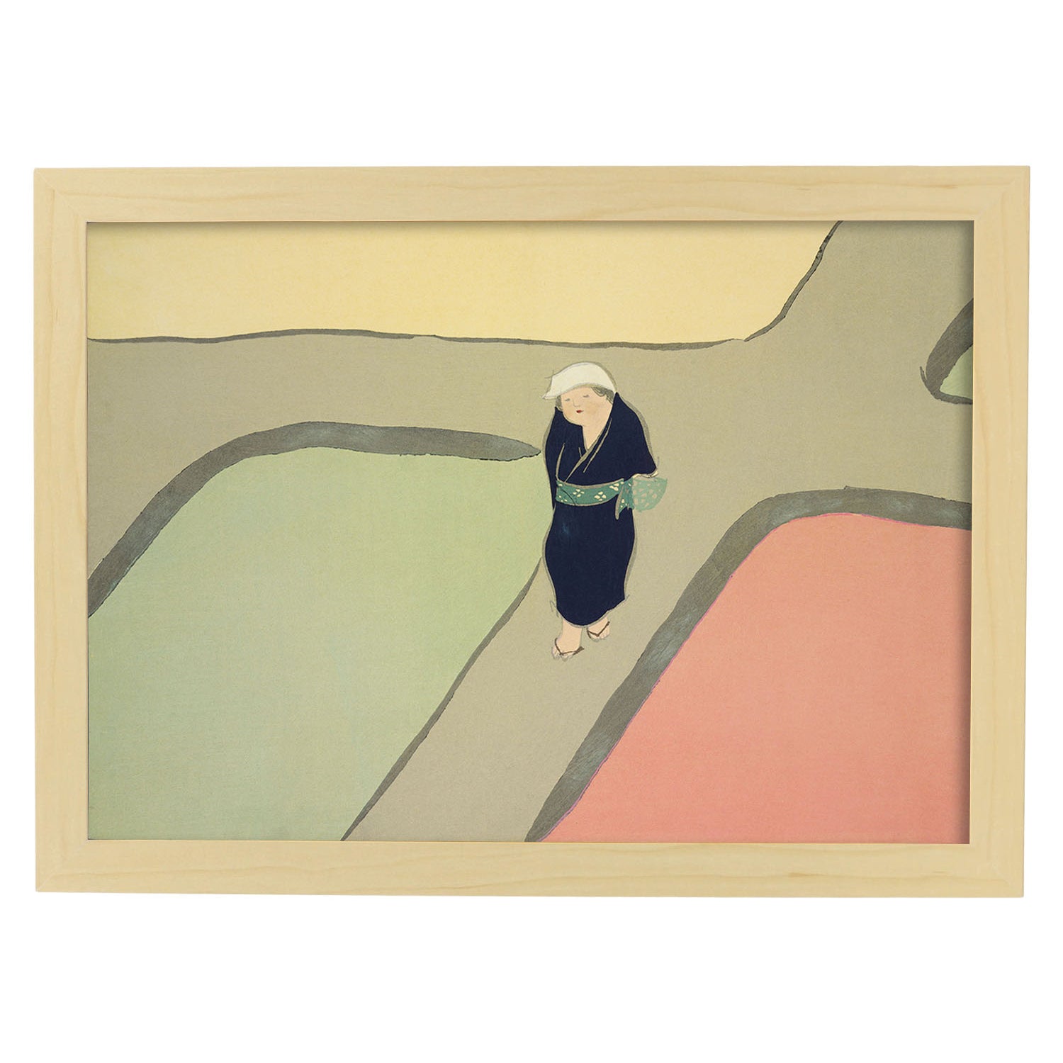 Lámina Rinpa 30. Pósters con llamativas ilustraciones Rinpa del artista japonés Kamisaka Sekka.-Artwork-Nacnic-A3-Marco Madera clara-Nacnic Estudio SL