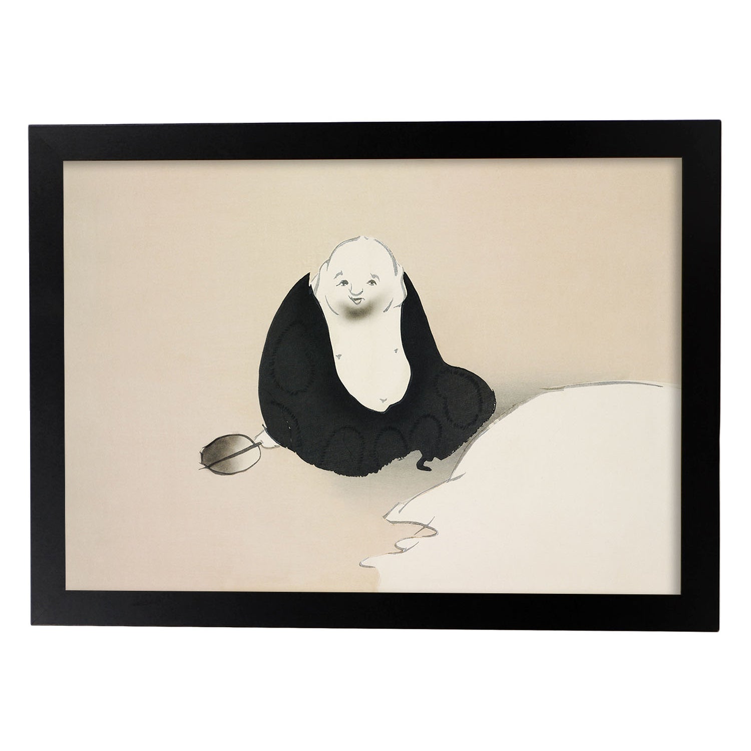 Lámina Rinpa 39. Pósters con llamativas ilustraciones Rinpa del artista japonés Kamisaka Sekka.-Artwork-Nacnic-A3-Marco Negro-Nacnic Estudio SL