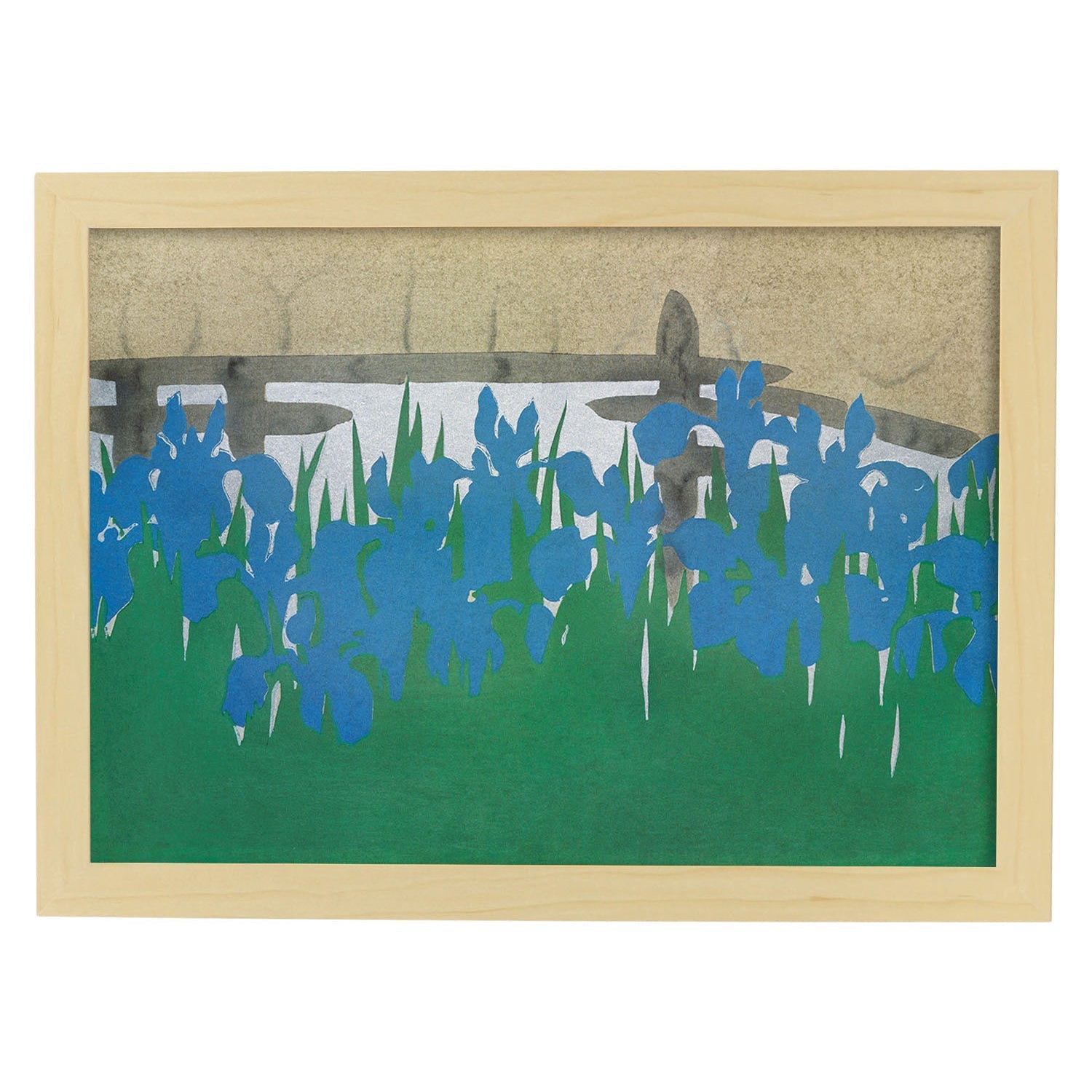 Lámina Rinpa 41. Pósters con llamativas ilustraciones Rinpa del artista japonés Kamisaka Sekka.-Artwork-Nacnic-A4-Marco Madera clara-Nacnic Estudio SL