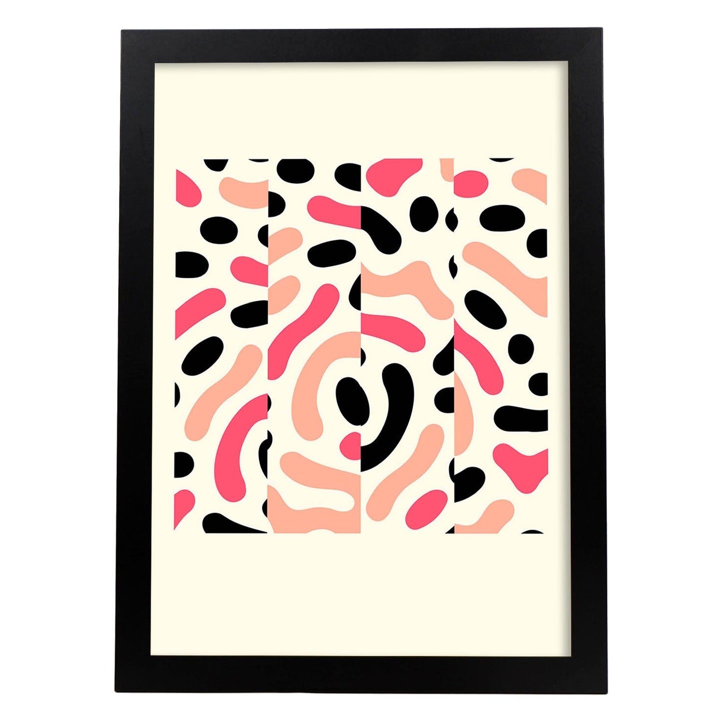 Lámina Rosa 10. Pósters con ilustraciones abstractas en estilo geométrico. Tonos rosados y pastel.-Artwork-Nacnic-A3-Marco Negro-Nacnic Estudio SL