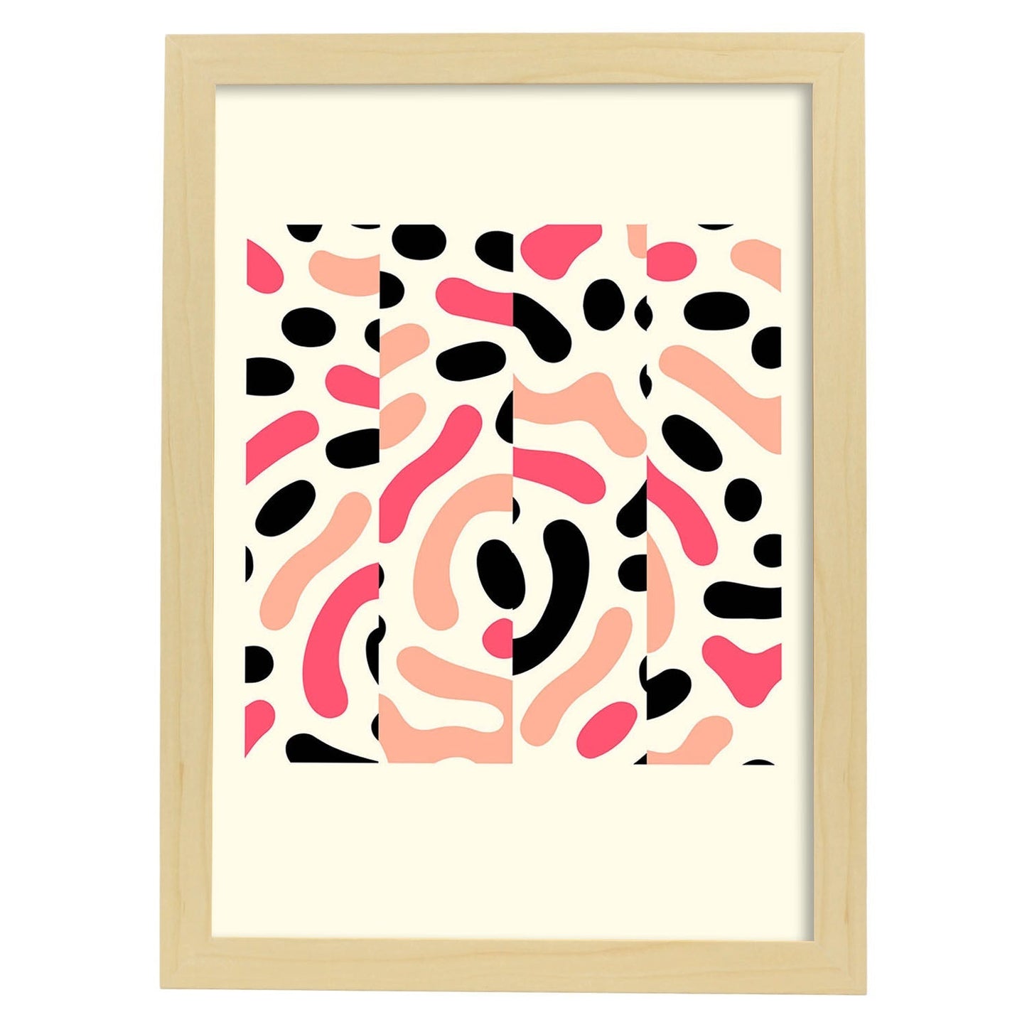 Lámina Rosa 10. Pósters con ilustraciones abstractas en estilo geométrico. Tonos rosados y pastel.-Artwork-Nacnic-A4-Marco Madera clara-Nacnic Estudio SL