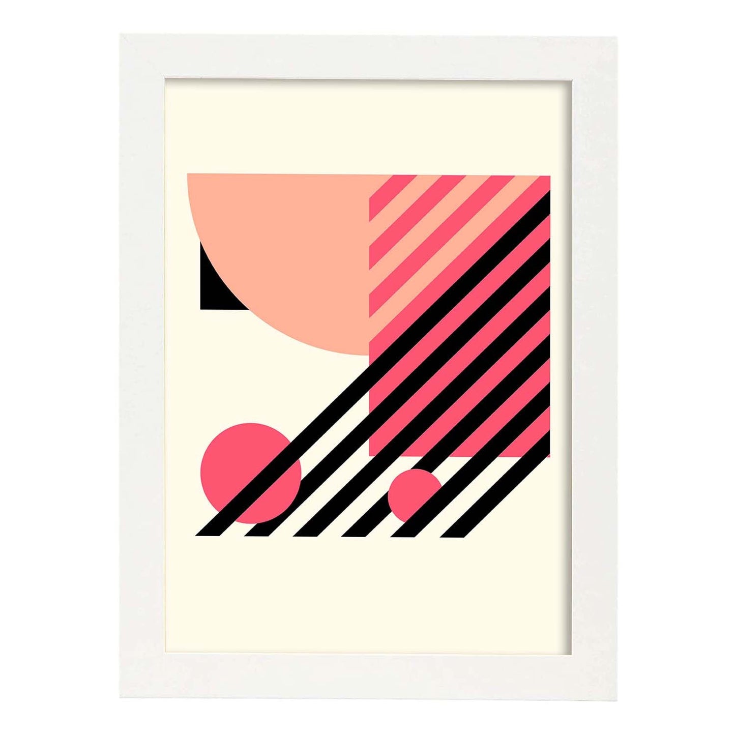 Lámina Rosa 14. Pósters con ilustraciones abstractas en estilo geométrico. Tonos rosados y pastel.-Artwork-Nacnic-A3-Marco Blanco-Nacnic Estudio SL