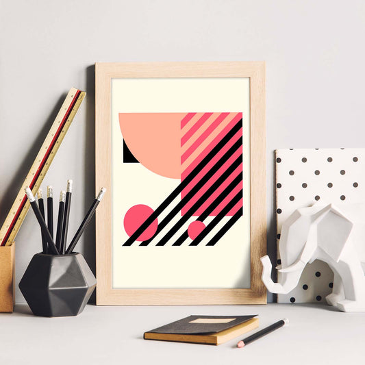 Lámina Rosa 14. Pósters con ilustraciones abstractas en estilo geométrico. Tonos rosados y pastel.-Artwork-Nacnic-Nacnic Estudio SL