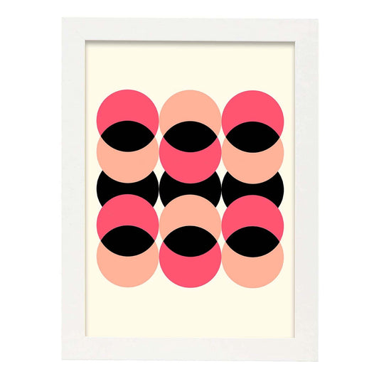 Lámina Rosa 3. Pósters con ilustraciones abstractas en estilo geométrico. Tonos rosados y pastel.-Artwork-Nacnic-A4-Marco Blanco-Nacnic Estudio SL