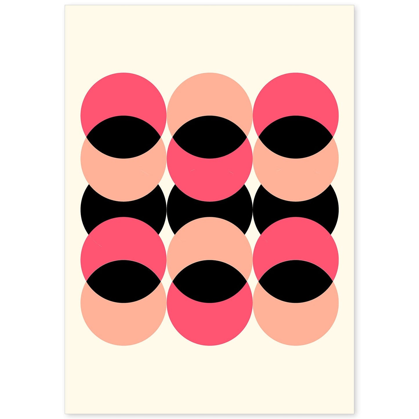 Lámina Rosa 3. Pósters con ilustraciones abstractas en estilo geométrico. Tonos rosados y pastel.-Artwork-Nacnic-A4-Sin marco-Nacnic Estudio SL