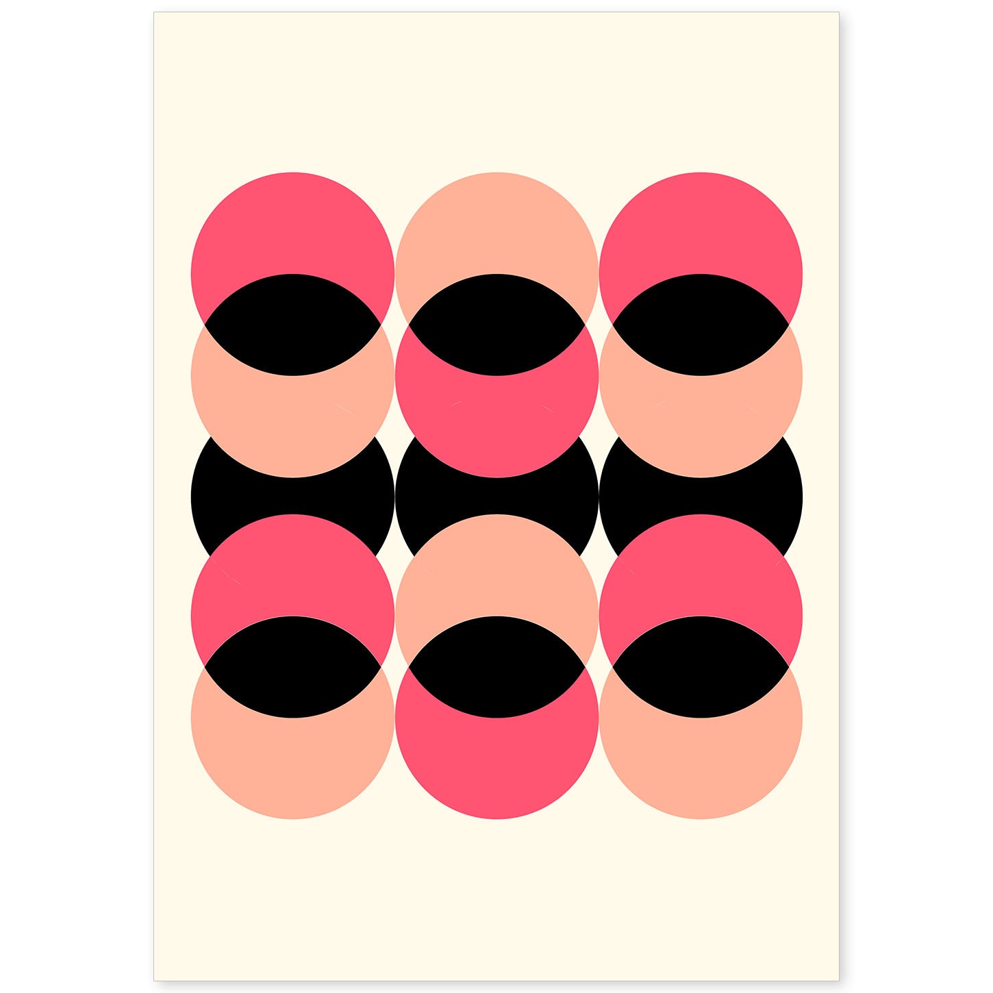 Lámina Rosa 3. Pósters con ilustraciones abstractas en estilo geométrico. Tonos rosados y pastel.-Artwork-Nacnic-A4-Sin marco-Nacnic Estudio SL