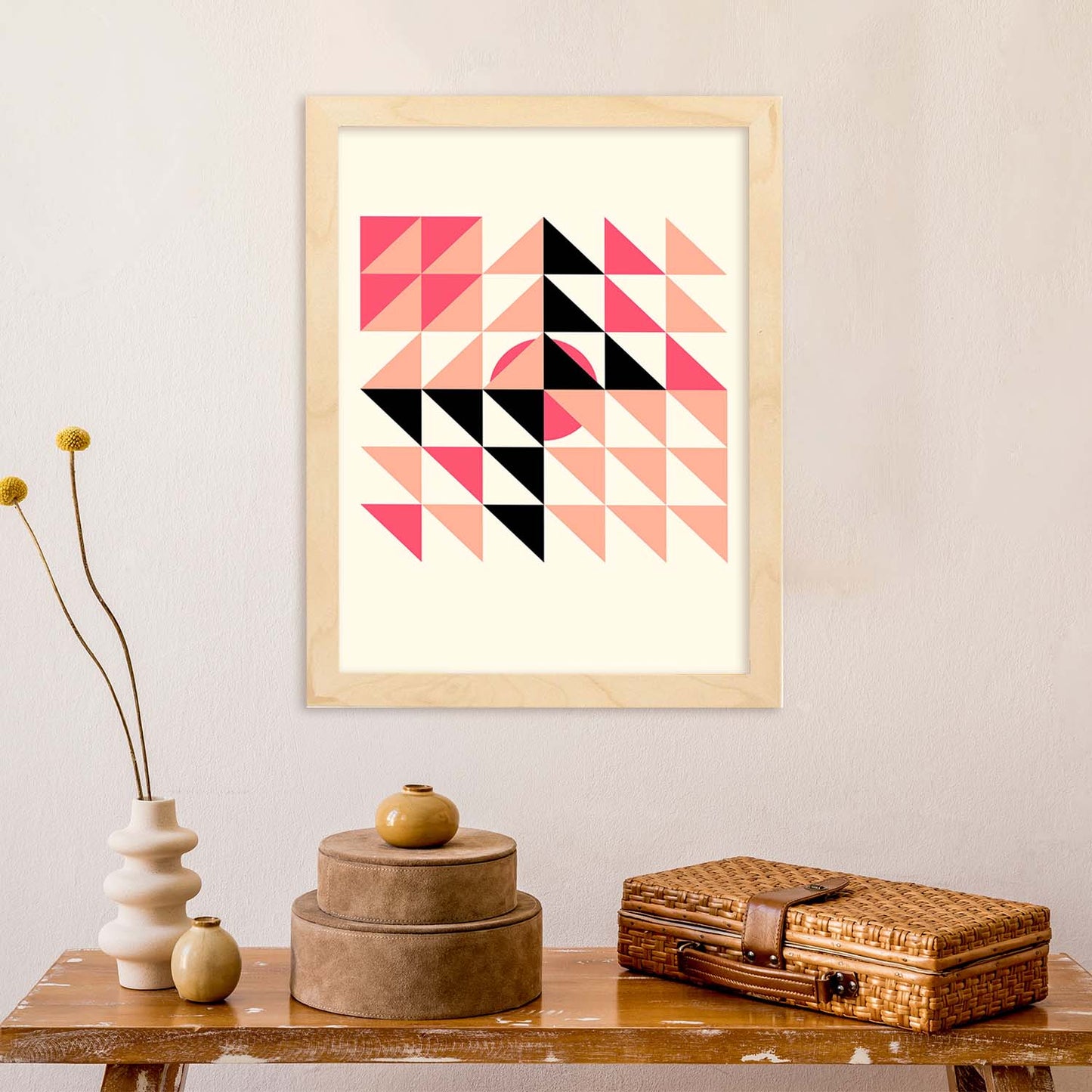 Lámina Rosa 6. Pósters con ilustraciones abstractas en estilo geométrico. Tonos rosados y pastel.-Artwork-Nacnic-Nacnic Estudio SL