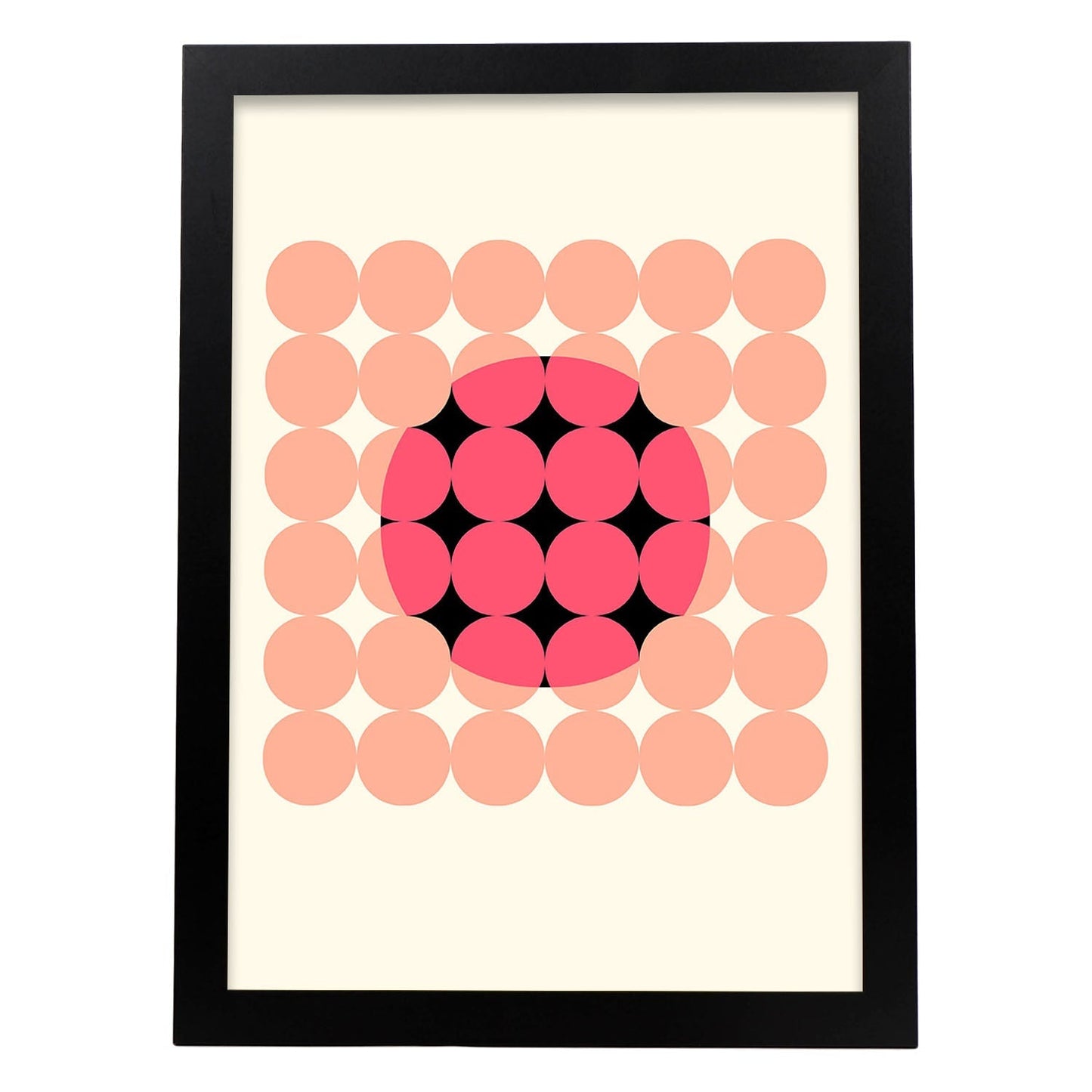 Lámina Rosa 7. Pósters con ilustraciones abstractas en estilo geométrico. Tonos rosados y pastel.-Artwork-Nacnic-A4-Marco Negro-Nacnic Estudio SL