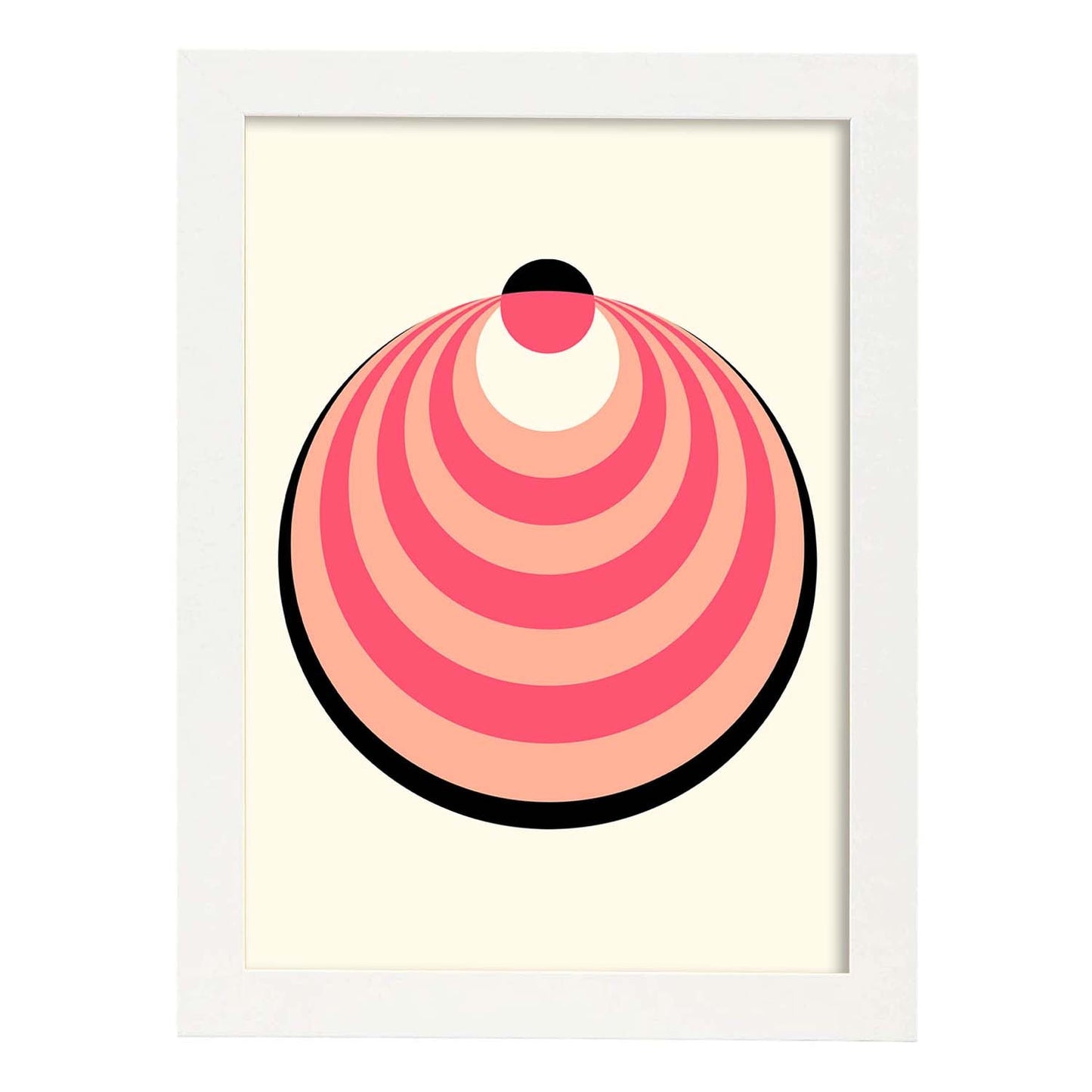 Lámina Rosa 8. Pósters con ilustraciones abstractas en estilo geométrico. Tonos rosados y pastel.-Artwork-Nacnic-A3-Marco Blanco-Nacnic Estudio SL