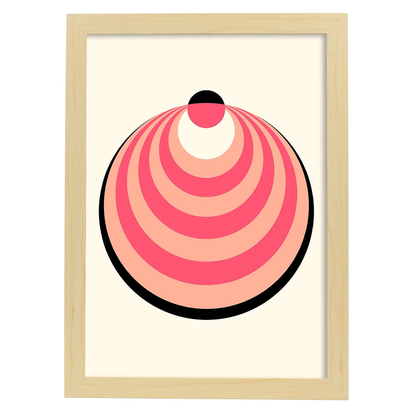 Lámina Rosa 8. Pósters con ilustraciones abstractas en estilo geométrico. Tonos rosados y pastel.-Artwork-Nacnic-A3-Marco Madera clara-Nacnic Estudio SL