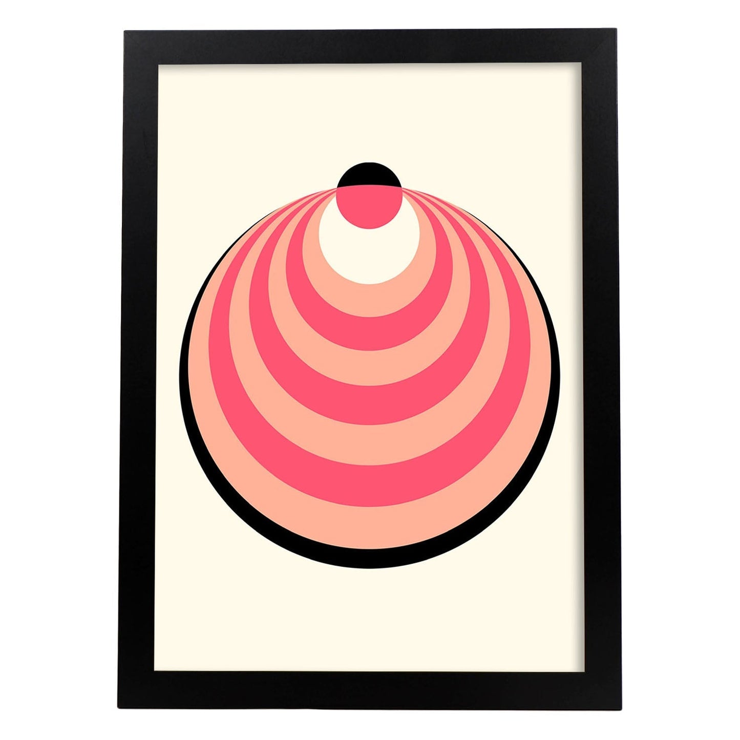Lámina Rosa 8. Pósters con ilustraciones abstractas en estilo geométrico. Tonos rosados y pastel.-Artwork-Nacnic-A3-Marco Negro-Nacnic Estudio SL