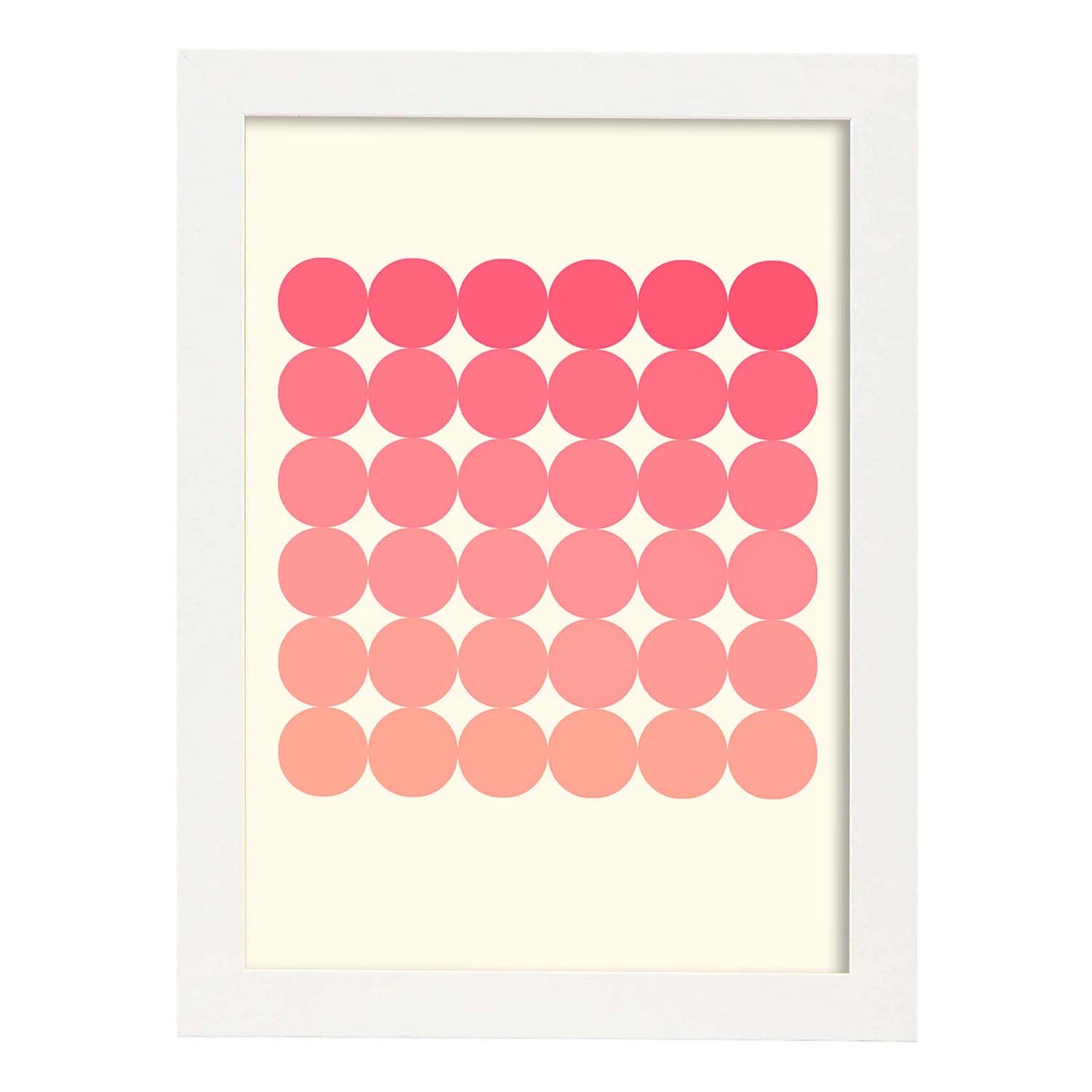 Lámina Rosa 9. Pósters con ilustraciones abstractas en estilo geométrico. Tonos rosados y pastel.-Artwork-Nacnic-A4-Marco Blanco-Nacnic Estudio SL