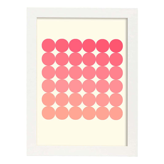 Lámina Rosa 9. Pósters con ilustraciones abstractas en estilo geométrico. Tonos rosados y pastel.-Artwork-Nacnic-A4-Marco Blanco-Nacnic Estudio SL
