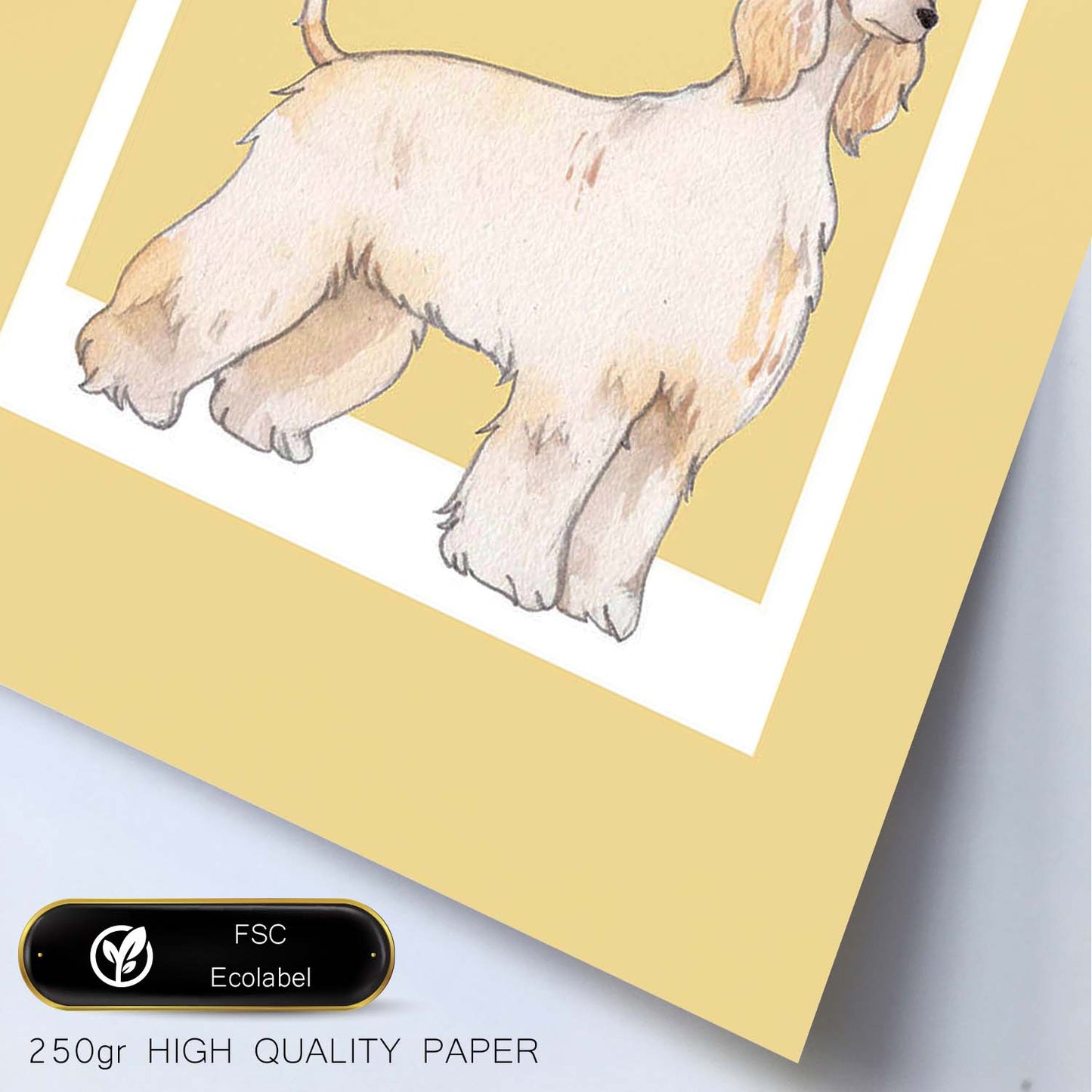 Lámina Sabueso afgano. Pósters con ilustraciones de razas de perro en tonos cálidos y pastel.-Artwork-Nacnic-Nacnic Estudio SL