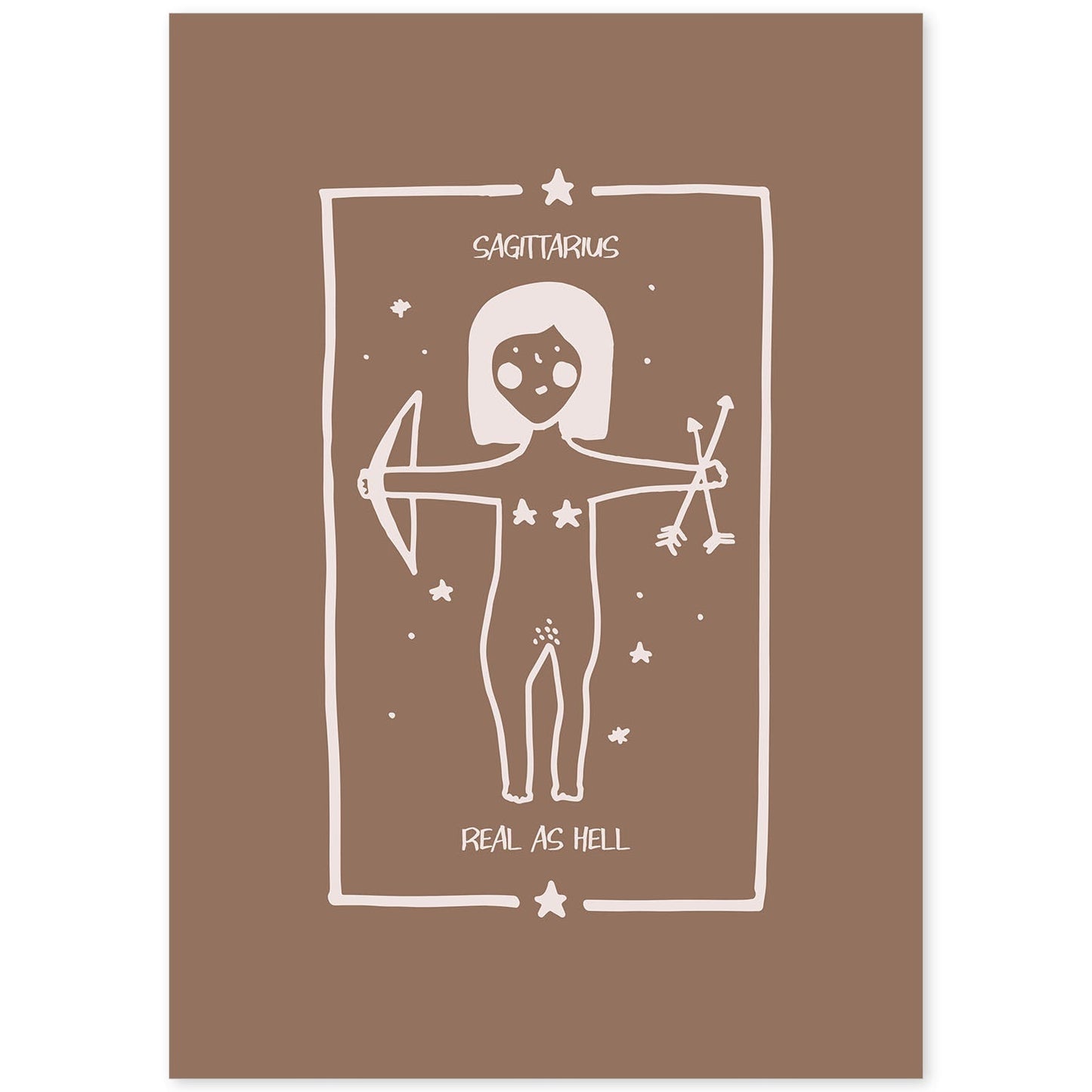 Lámina Sagitario. Pósters con ilustraciones femeninas de los signos del zodíaco.-Artwork-Nacnic-A4-Sin marco-Nacnic Estudio SL
