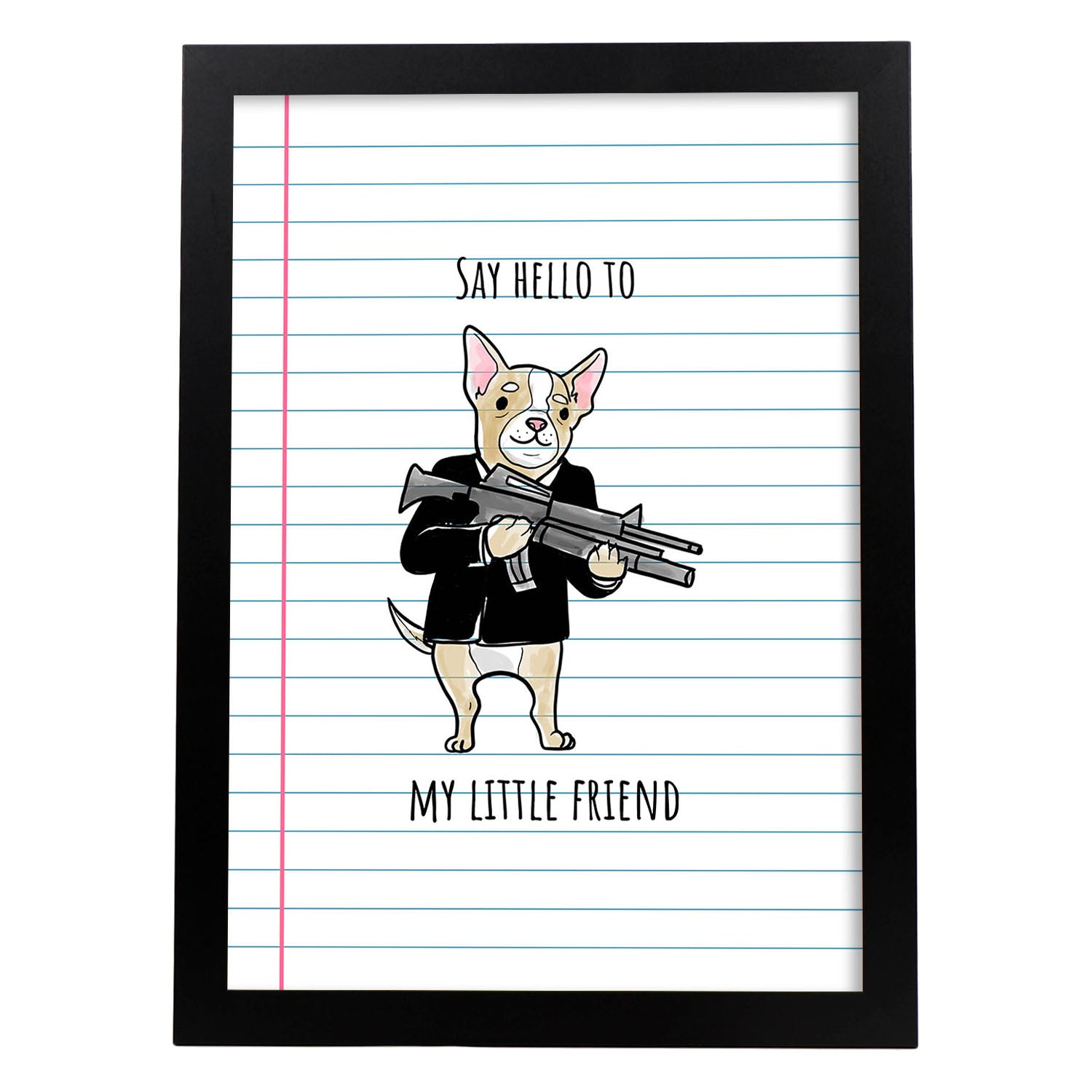 Lámina Scarface. Pósters con originales y divertidas referencias al cine.-Artwork-Nacnic-A3-Marco Negro-Nacnic Estudio SL