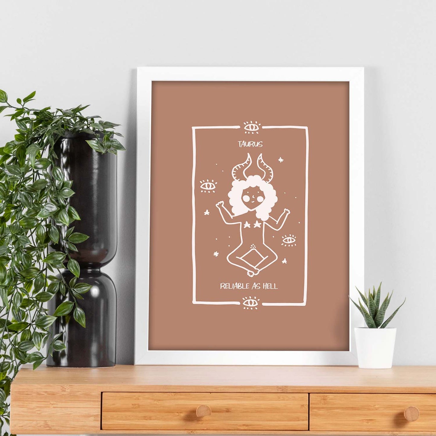 Lámina Tauro. Pósters con ilustraciones femeninas de los signos del zodíaco.-Artwork-Nacnic-Nacnic Estudio SL