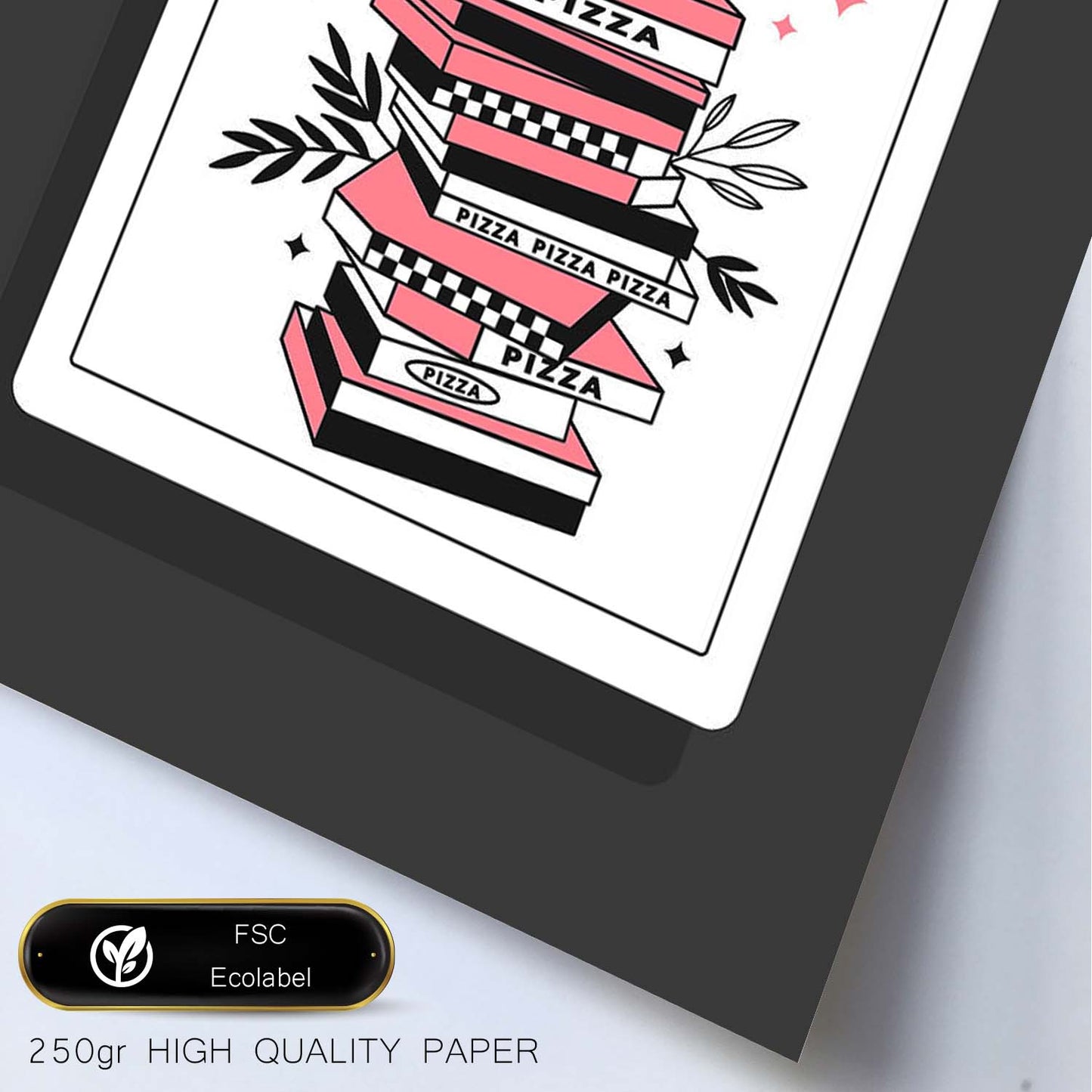 Lámina Torre de pizza. Pósters con originales ilustraciones de las cartas Tarot.-Artwork-Nacnic-Nacnic Estudio SL
