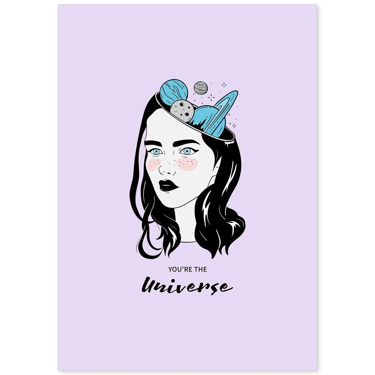 Lámina Universo. Pósters con ilustraciones artísticas de cabezas de mujer.-Artwork-Nacnic-A4-Sin marco-Nacnic Estudio SL