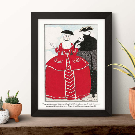Lámina Vintage Modelo 005. Pósters con las ilustraciones Art Decó de George Barbier.-Artwork-Nacnic-Nacnic Estudio SL
