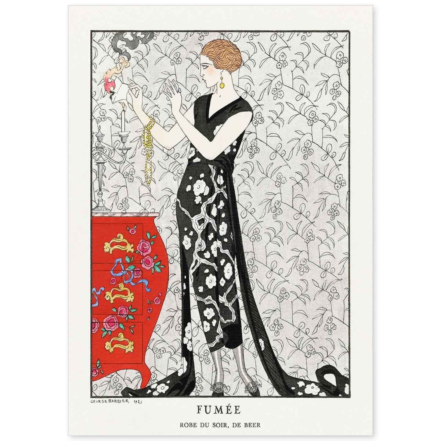 Lámina Vintage Modelo 028. Pósters con las ilustraciones Art Decó de George Barbier.-Artwork-Nacnic-A4-Sin marco-Nacnic Estudio SL