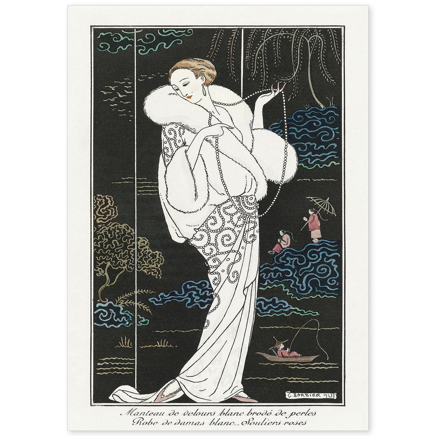 Lámina Vintage Modelo 035. Pósters con las ilustraciones Art Decó de George Barbier.-Artwork-Nacnic-A4-Sin marco-Nacnic Estudio SL