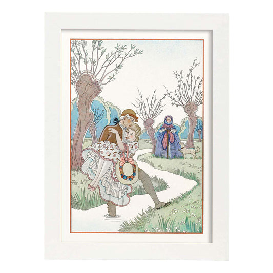 Lámina Vintage Modelo 039. Pósters con las ilustraciones Art Decó de George Barbier.-Artwork-Nacnic-A4-Marco Blanco-Nacnic Estudio SL