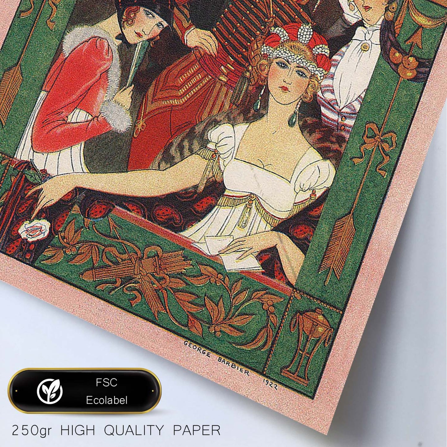 Lámina Vintage Modelo 068. Pósters con las ilustraciones Art Decó de George Barbier.-Artwork-Nacnic-Nacnic Estudio SL