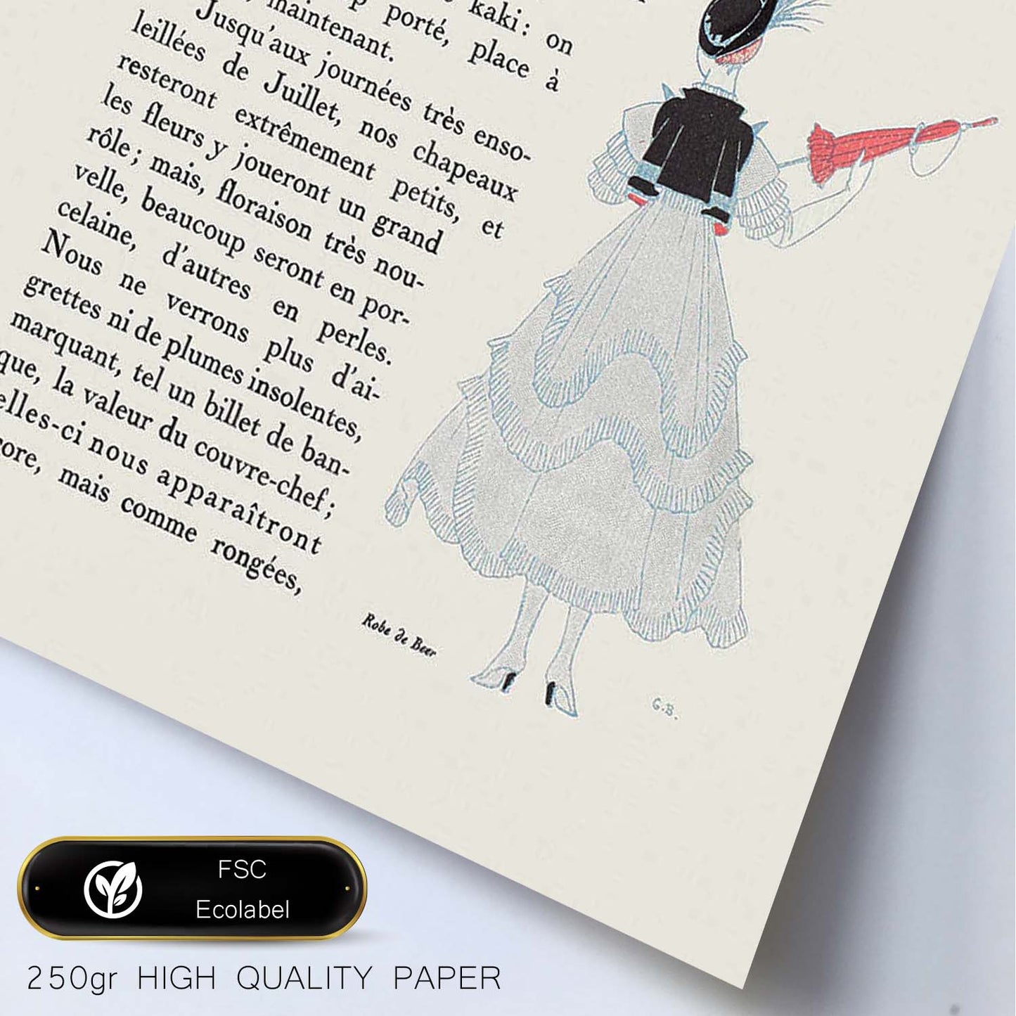 Lámina Vintage Modelo 083. Pósters con las ilustraciones Art Decó de George Barbier.-Artwork-Nacnic-Nacnic Estudio SL